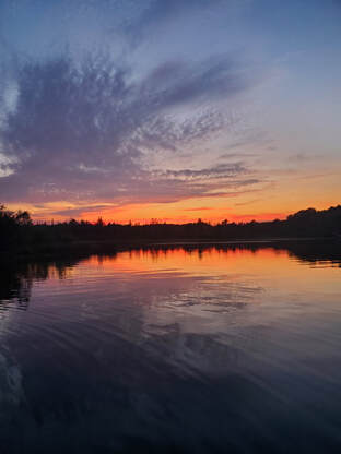 Sunset over Horsehead Lake in Mecosta, MI